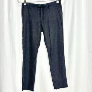 Pence womans trousers wool cashmere blend cropped size 28 gray with gold accent
